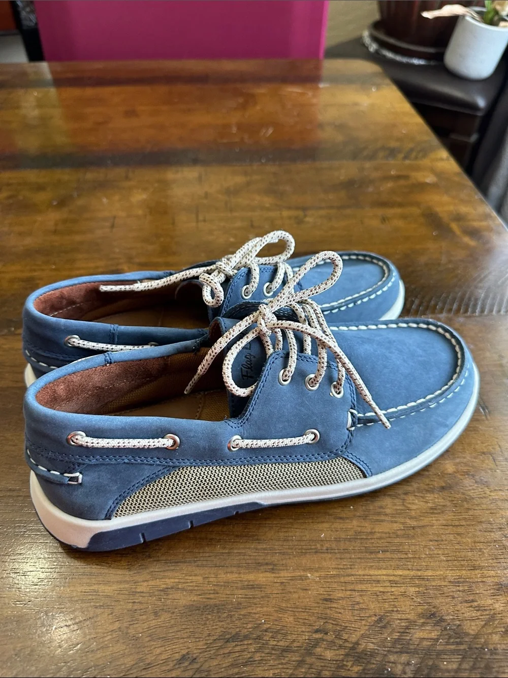 Kids Blue Moccasin-Style Boat Shoes